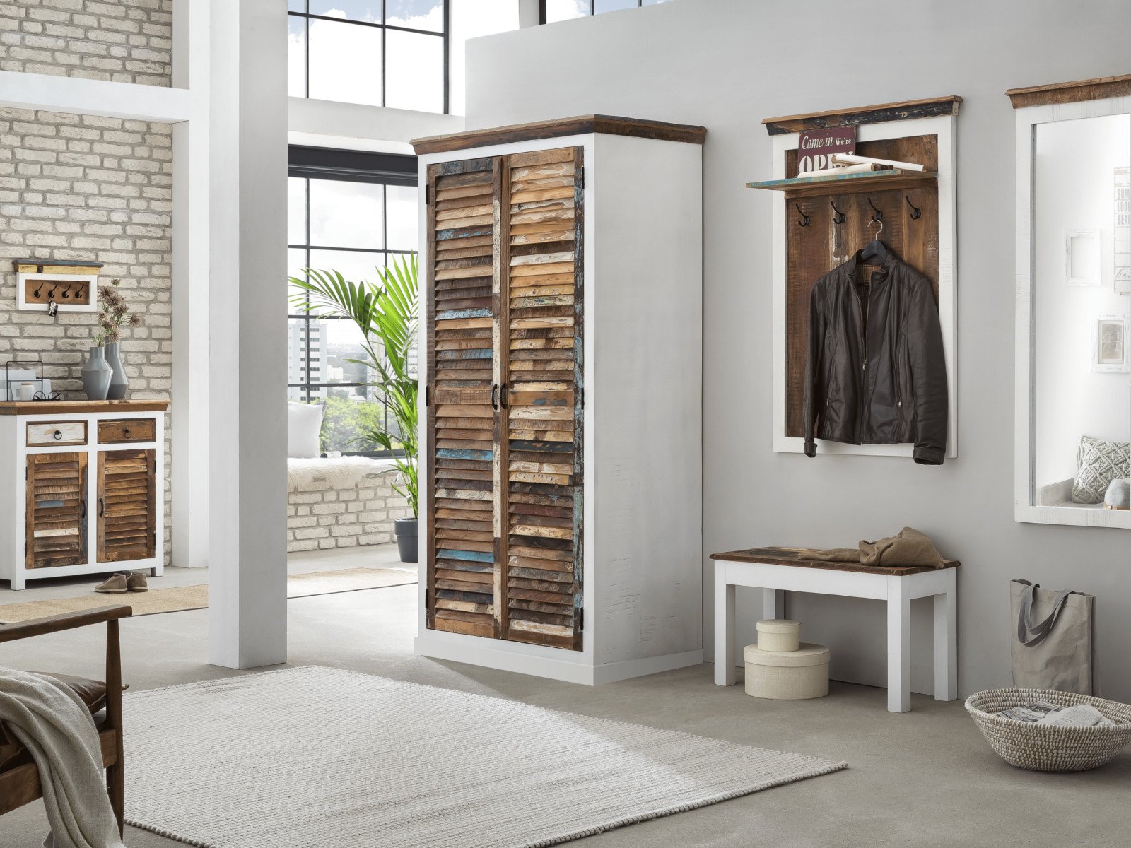 Kleiderschrank Perth aus recyceltem Holz 2-türig