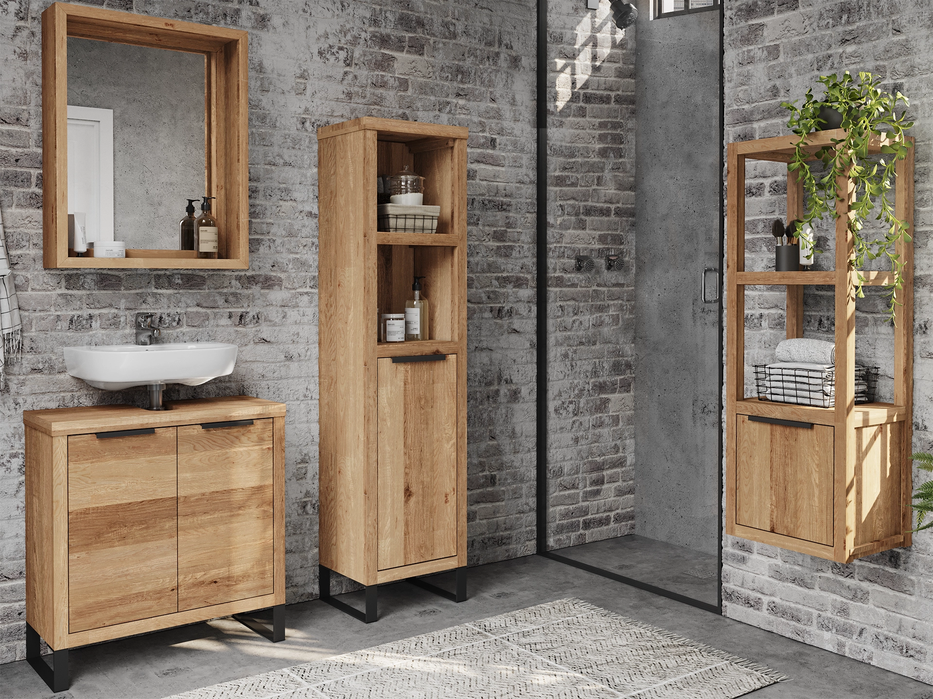 Badmöbel Set Sydney Wildeiche Badmöbel Set Sydney Wildeiche
