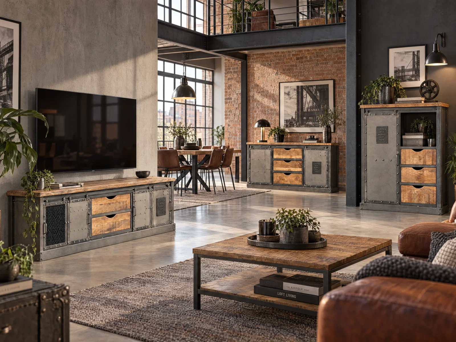 Highboard Ripon Metall/Mango