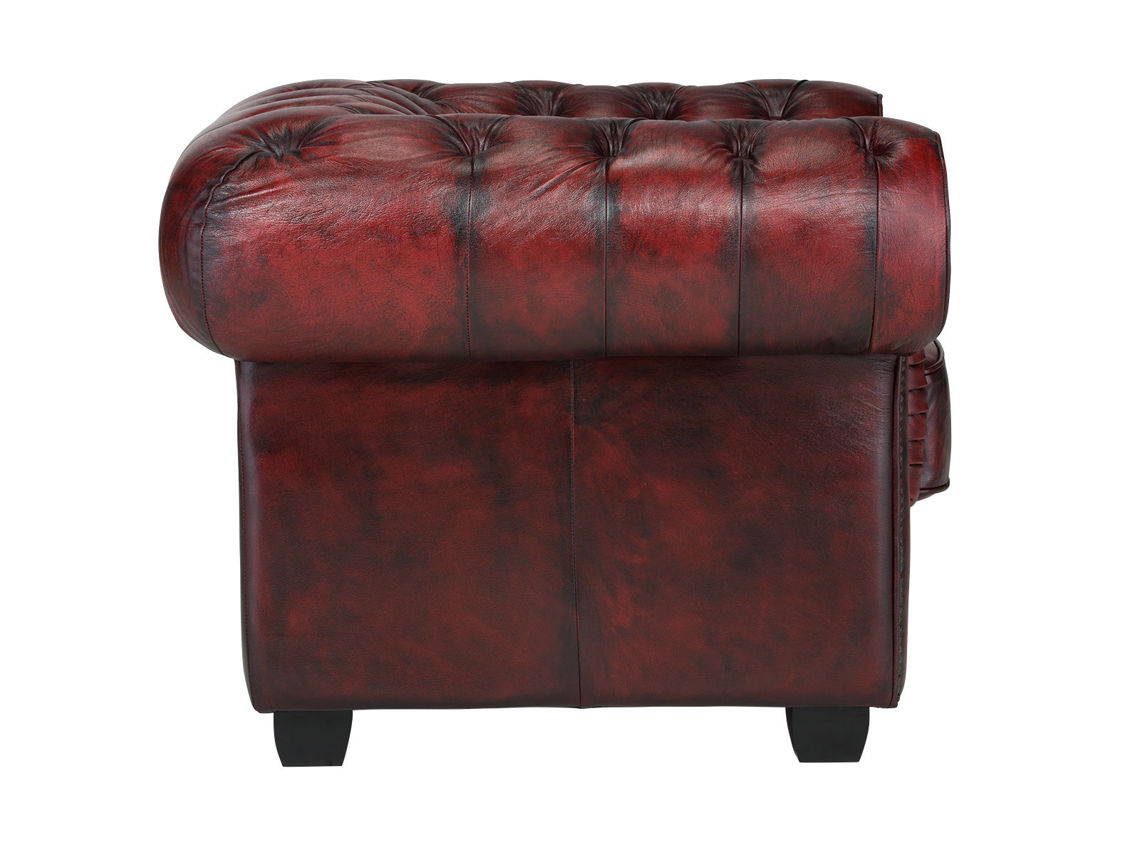 Sessel Chesterfield Big Echtleder rot 112x79x98 Seitenansicht