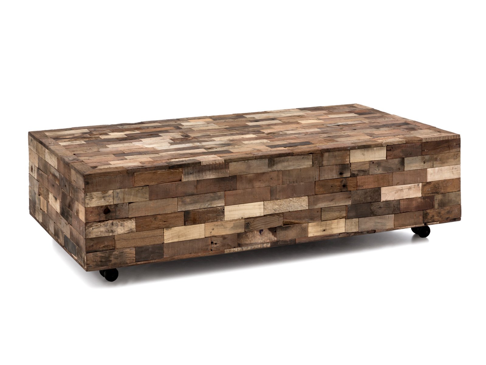 Couchtisch Kavali Couchtisch Kavali Holz - recyceltes Altholz 150x40x75 Schrägansicht