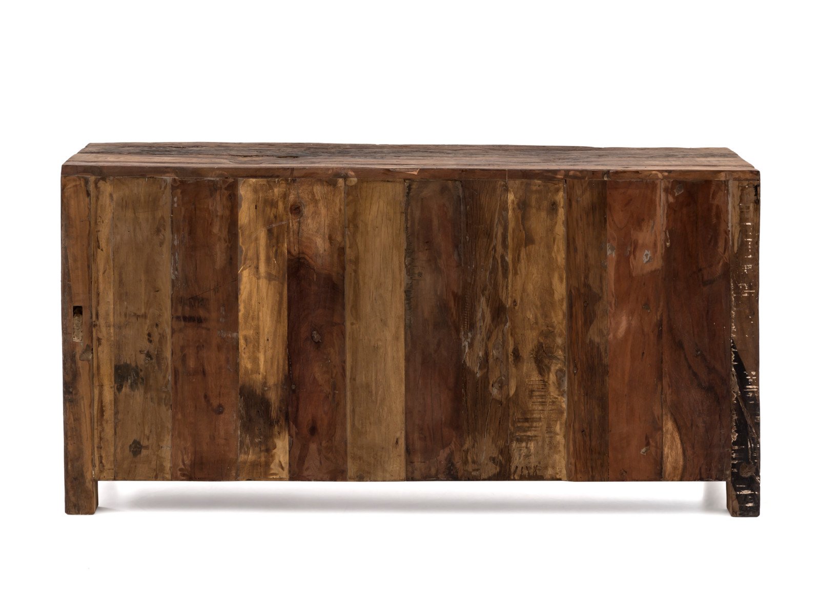 Sideboard Madurai II Holz - recyceltes Altholz 150x75x40 Rückansicht