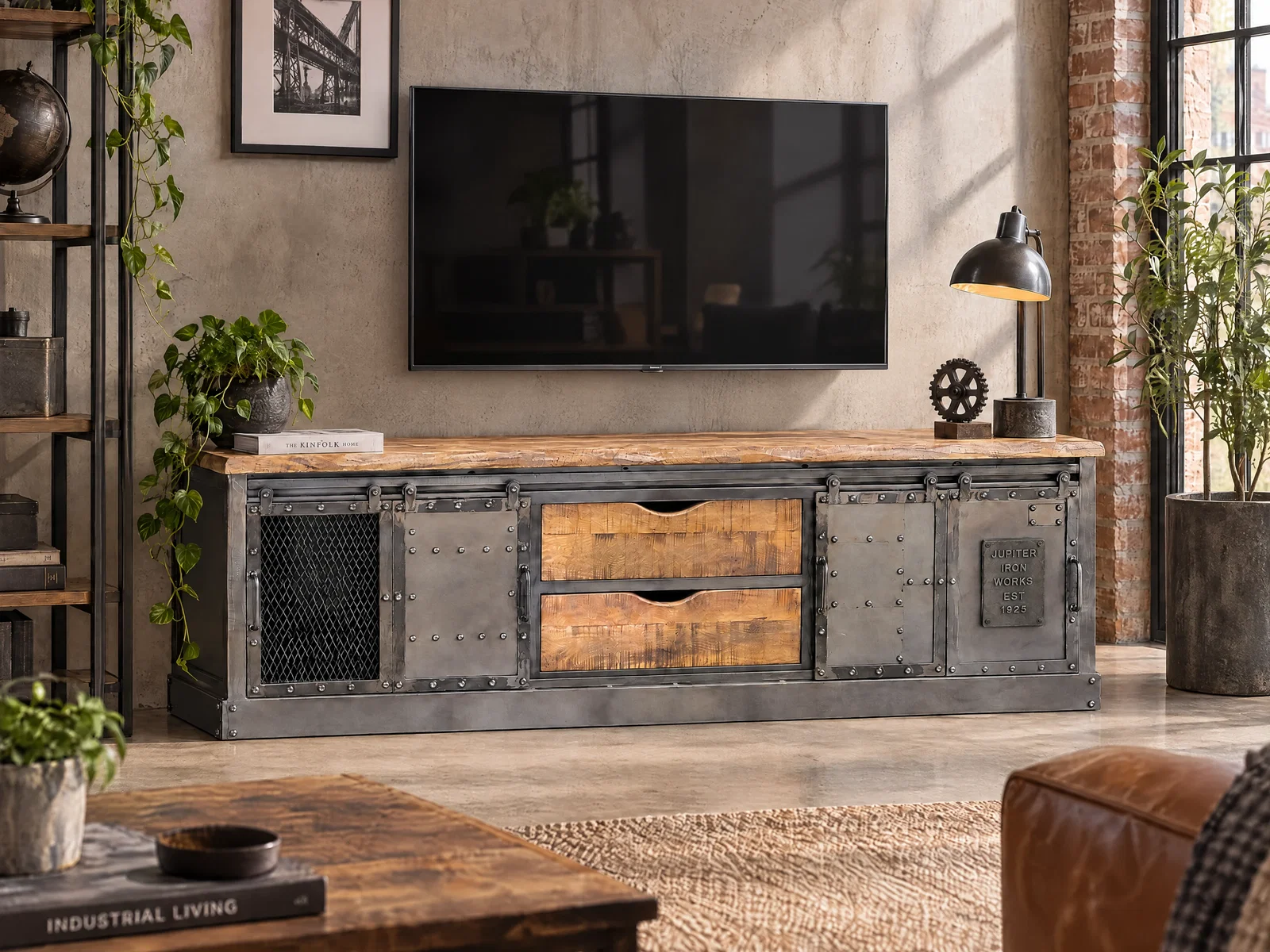 TV-Bank Ripon Metall/Mango