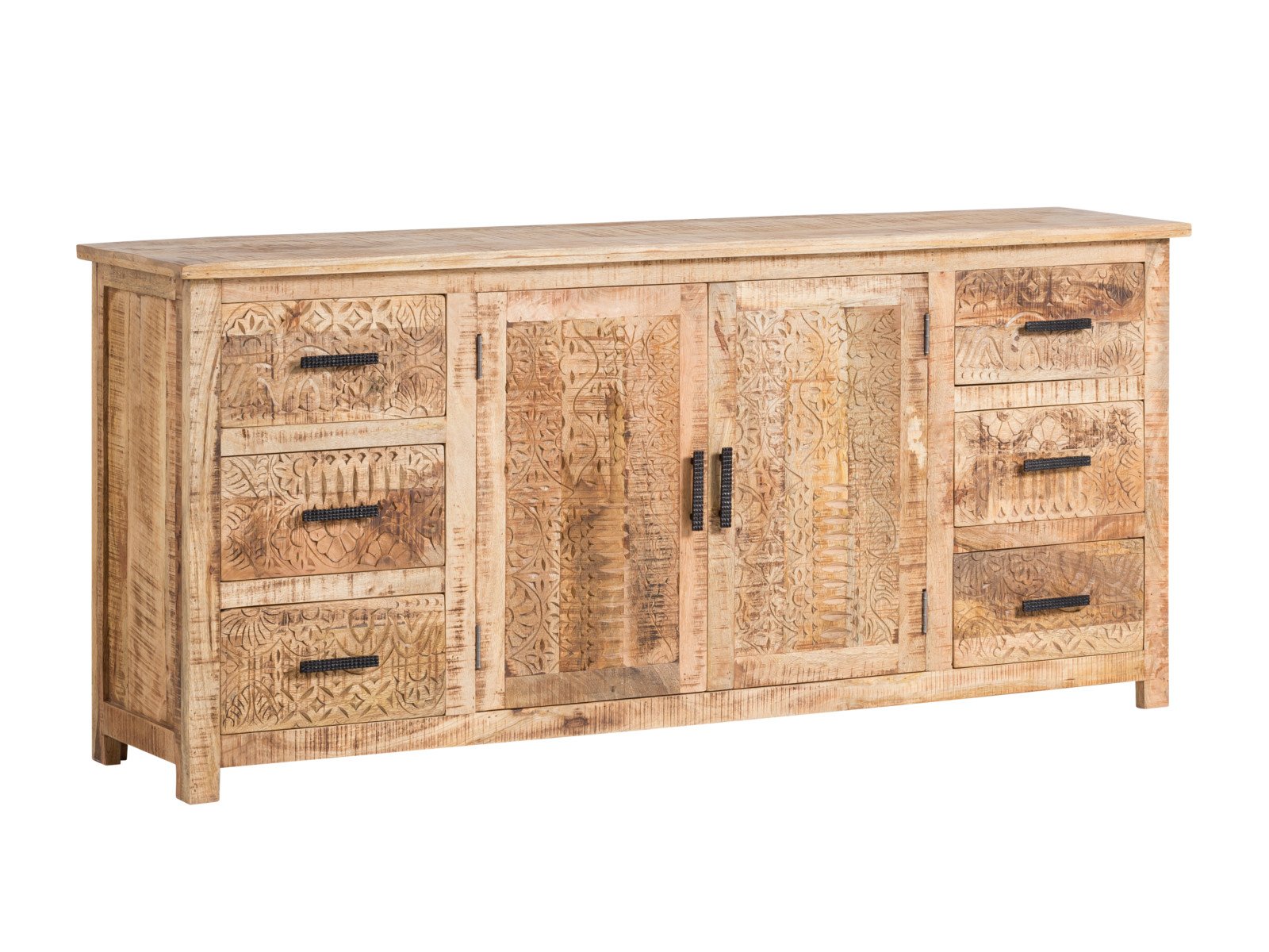 Sideboard Mumbai II Sideboard Mumbai II Holz - Mango 180x80x42 Schrägansicht