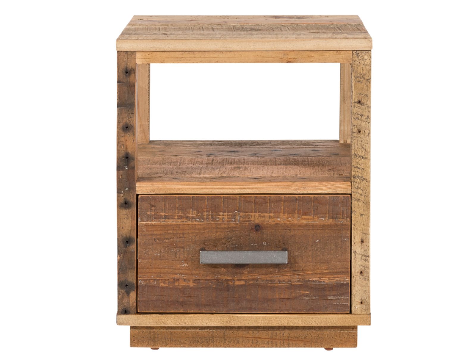 Nachttisch Woodville Pinie Holz - recycelte Pinie 40x50x40 Frontansicht