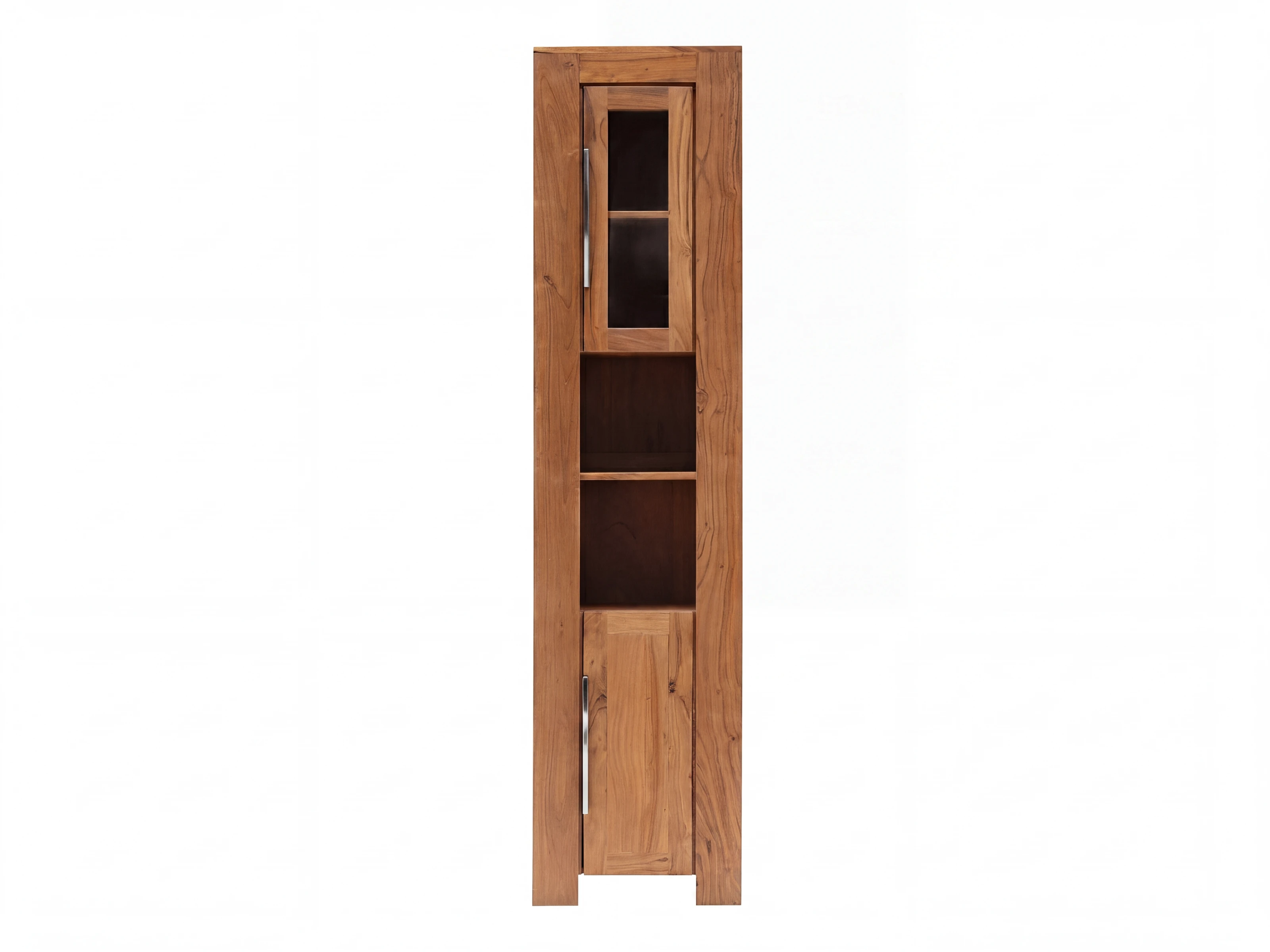 Hochschrank Osbon Akazie - Metallgriffe Silber