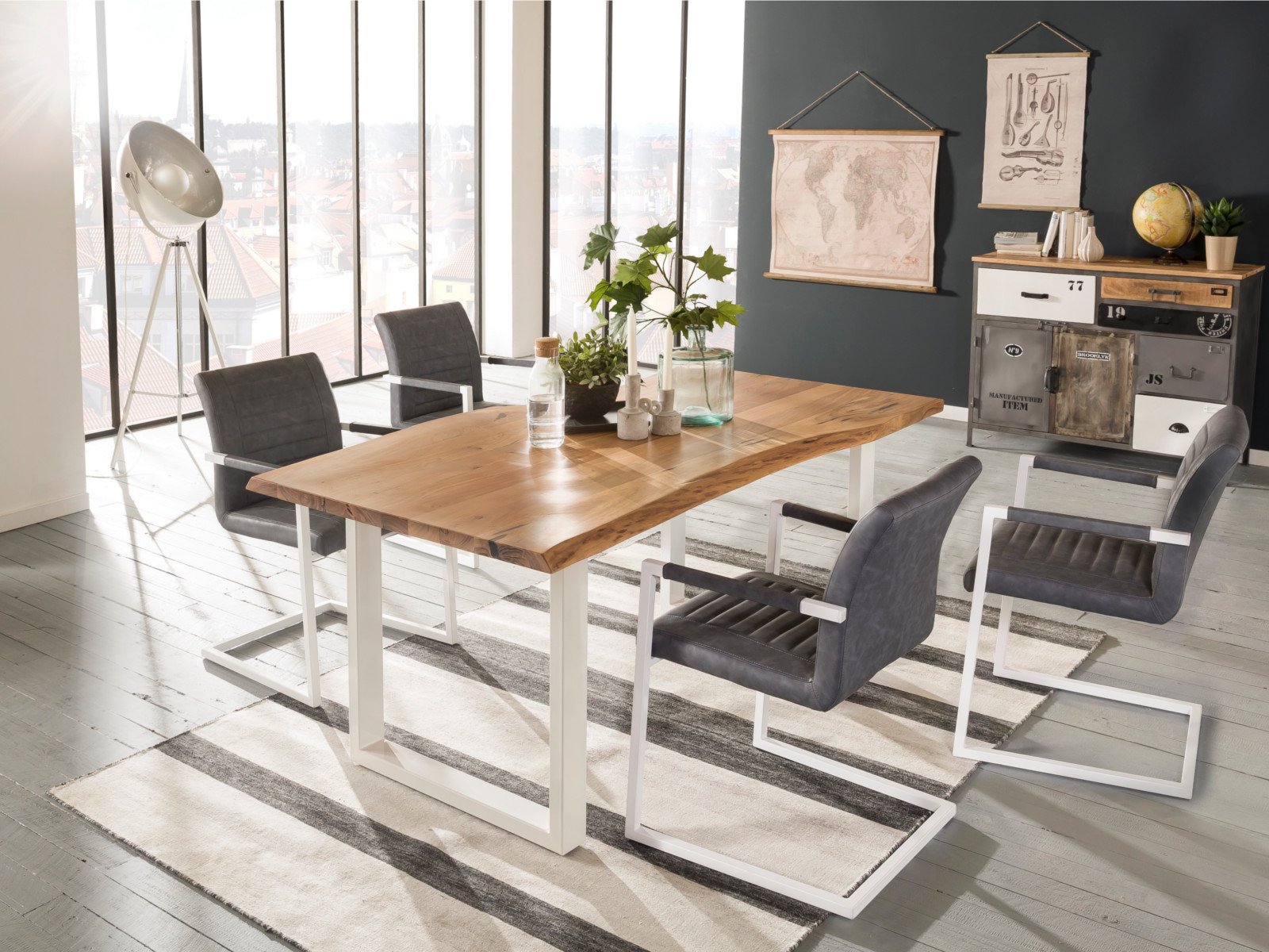 Essgruppe Picton grau/weiß Essgruppe Picton grau/weiß