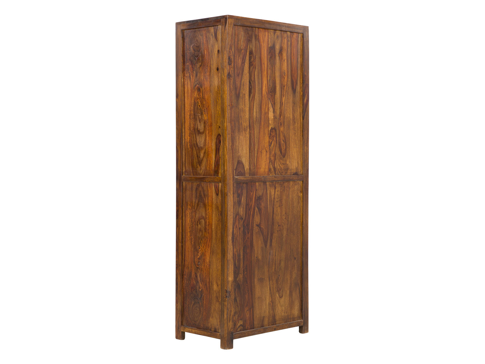 Frontansicht-Freisteller: Vitrine Palison dunkel aus Palisander, 2 Türen, B67×H180×T42?cm – elegante Regalvitrine