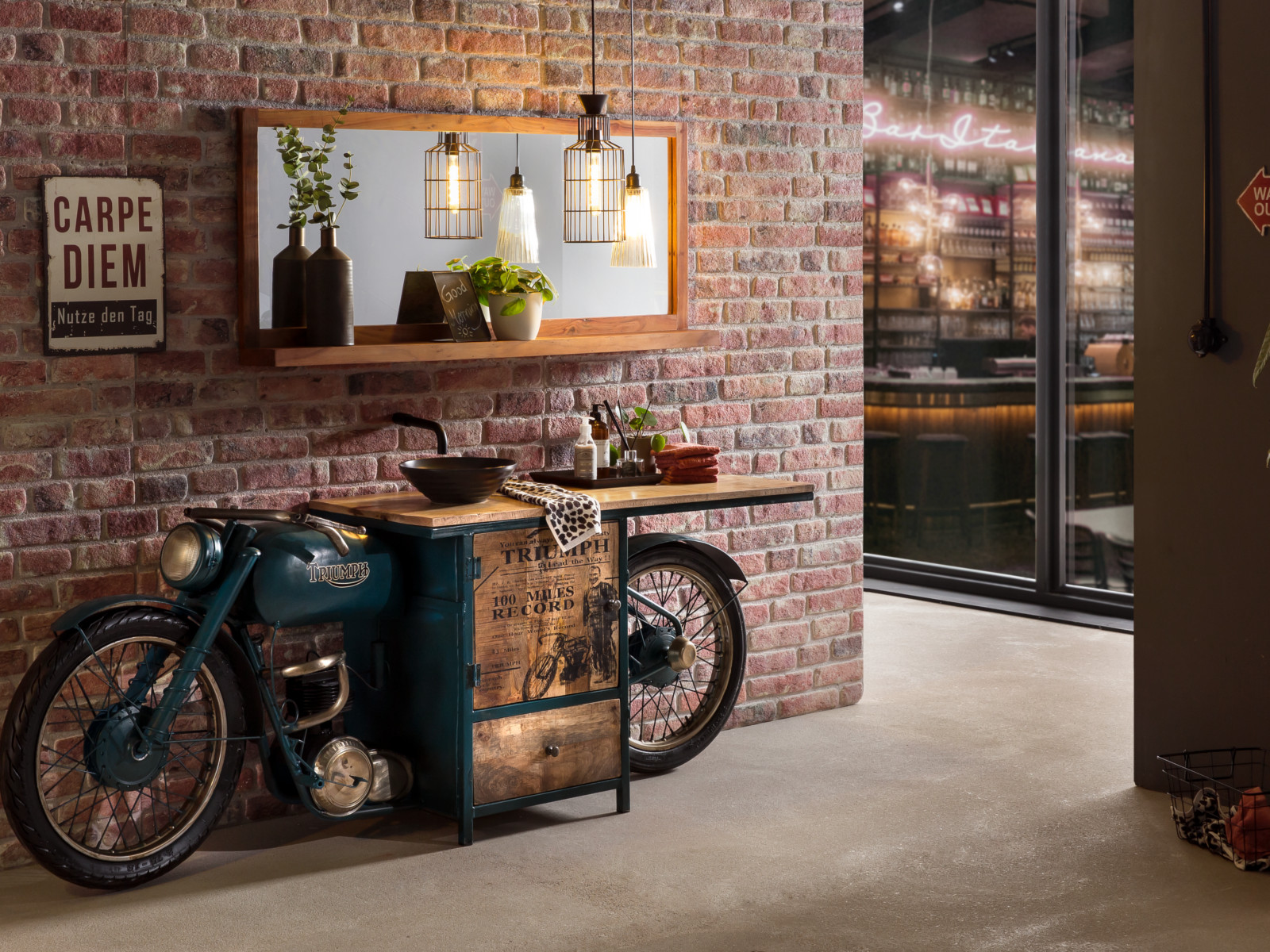 Waschtisch Triumph Metall - Holz Mango 216x50x75 Ambiente Waschtisch Triumph Metall - Holz Mango 216x50x75 Ambiente