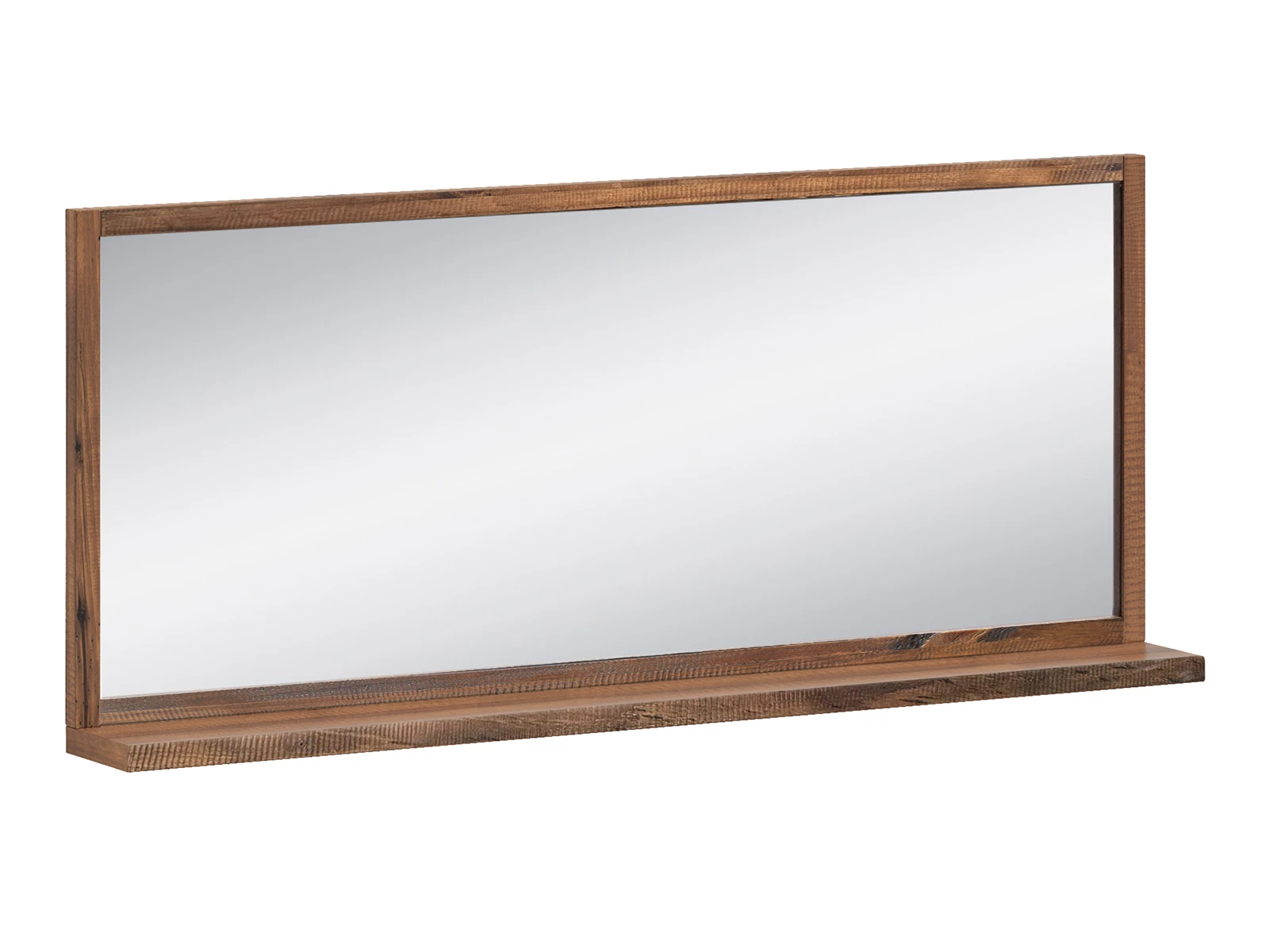 Wandspiegel Sydney 138×60 cm, brauner lackierter Pinie-Holzrahmen, rechteckig, Frontansicht als Freisteller Fehler im Befehl: Falsche Syntax in der Nähe von "Sydney".