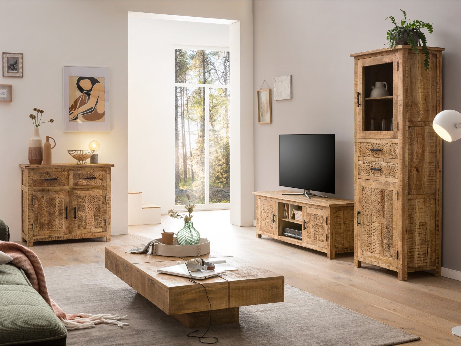 Kommode Mumbai Holz - Mango 90x80x42