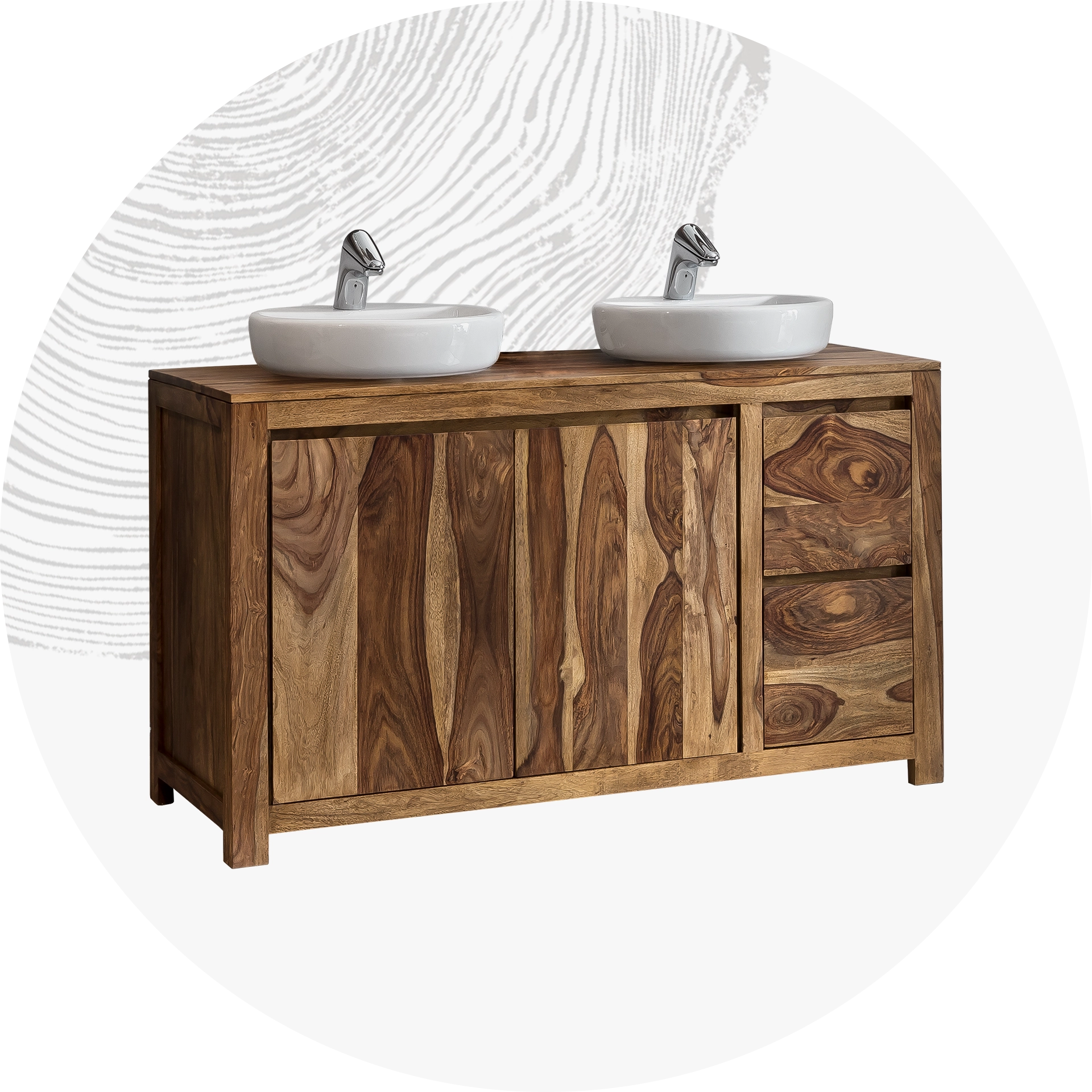 Moderne Waschtische aus Holz in verschiedenen Designs – Massivholz-Badmöbel mit klaren Linien und natürlichen Holzfarben