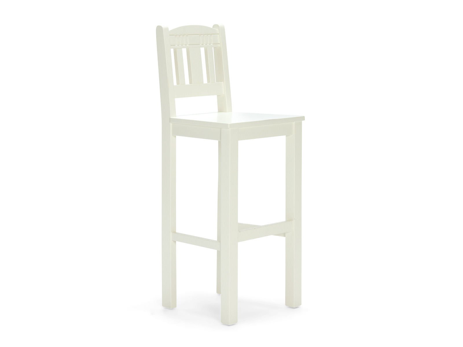 Barstuhl Catana weiß Barstuhl Catana weiß Holz - Pinie 41x107x41 Schrägansicht