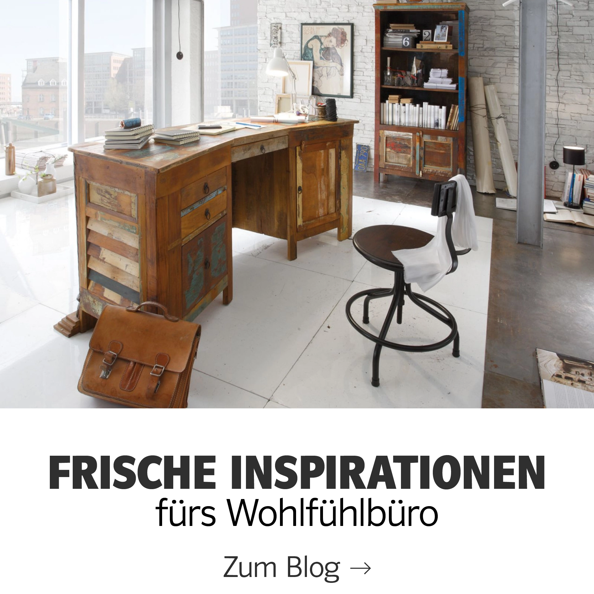 Collage aus 10 Kacheln mit Inspirationsbildern zu Holzmöbeln und Interieurs — helle, warme Holzfarben, natürliche, skandinavisch-moderne Atmosphäre.