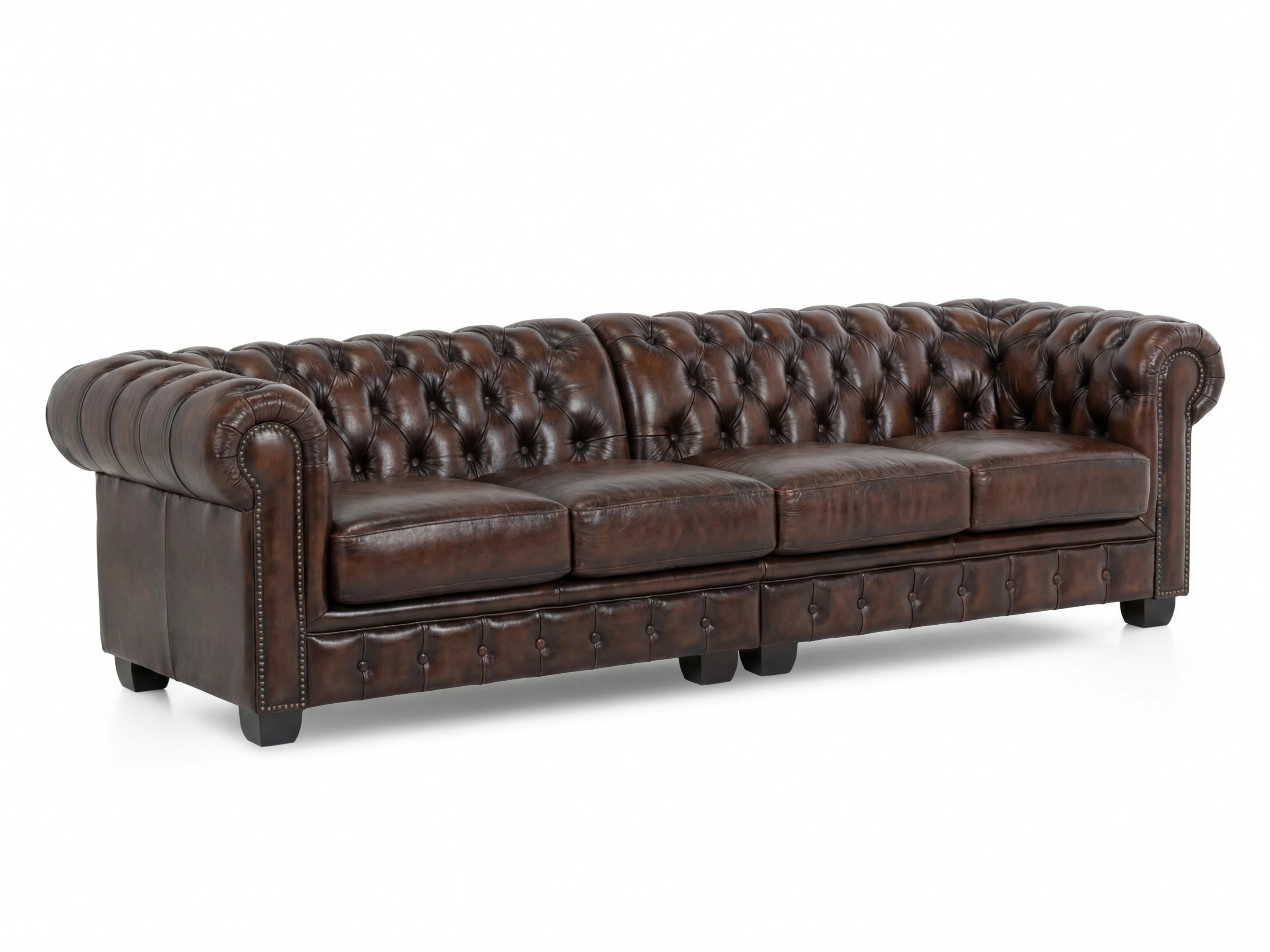Sofa Chesterfield 4-Sitzer Echtleder