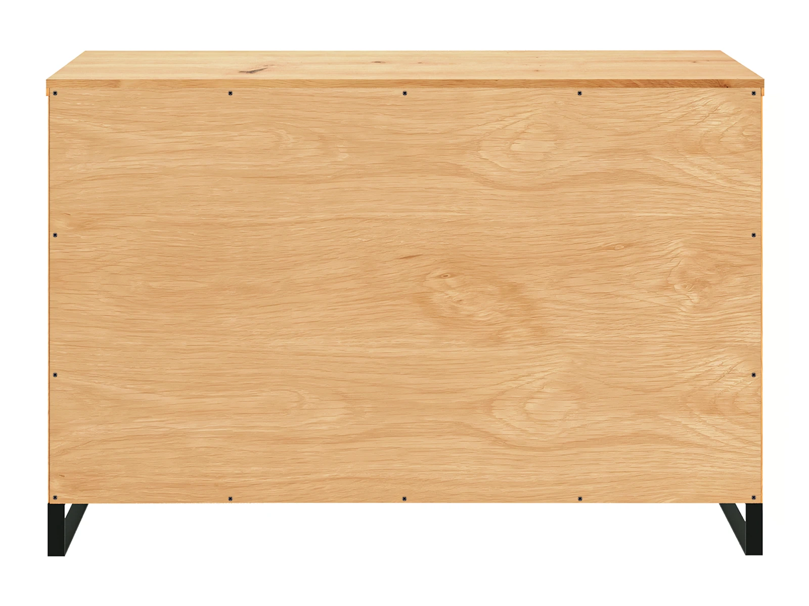 Freisteller Frontansicht: Sideboard Sydney (126×84×41 cm) aus geölter Wildeiche mit 4 Türen, 2 Schubladen auf Metallgestell