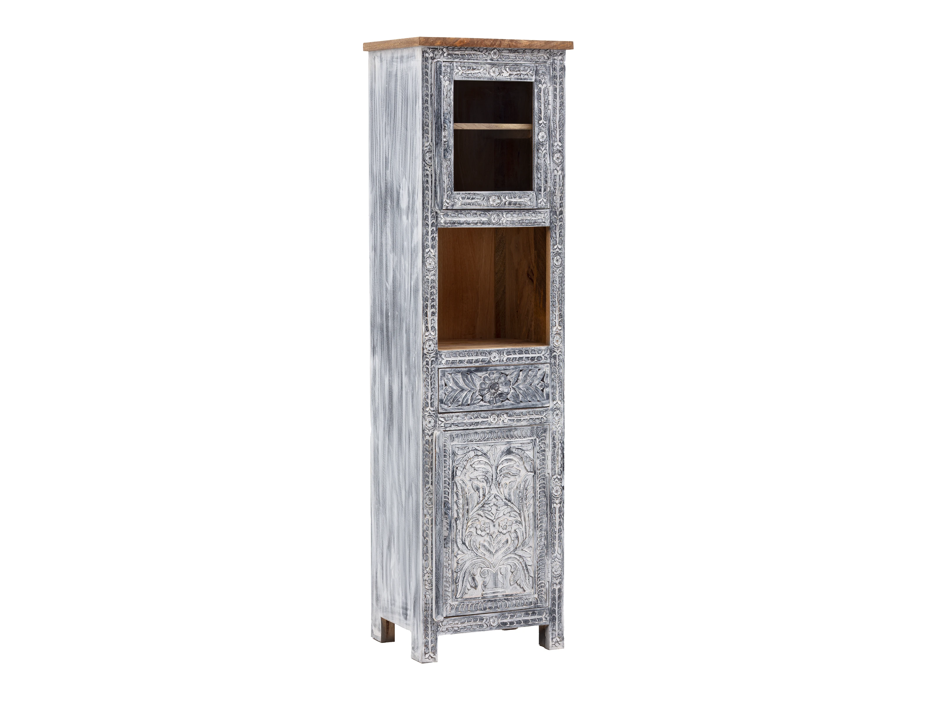 Hochschrank Santa Cruz grau Badmöbel Set Santa Cruz grau