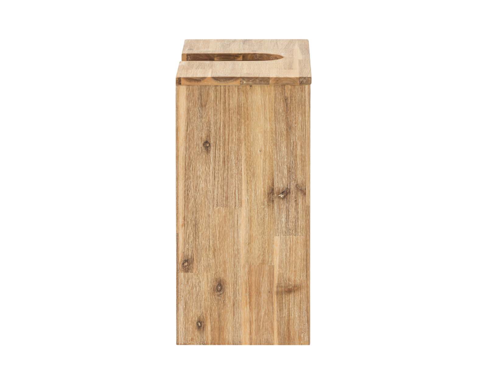 Freisteller Frontansicht des Waschbeckenunterschranks Jolo aus lackierter Akazie, braun, B51×H51×T25 cm, 1 Tür rechts