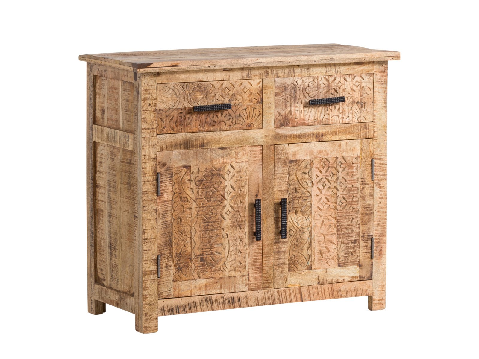 Kommode Mumbai Holz - Mango 90x80x42 Schrägansicht