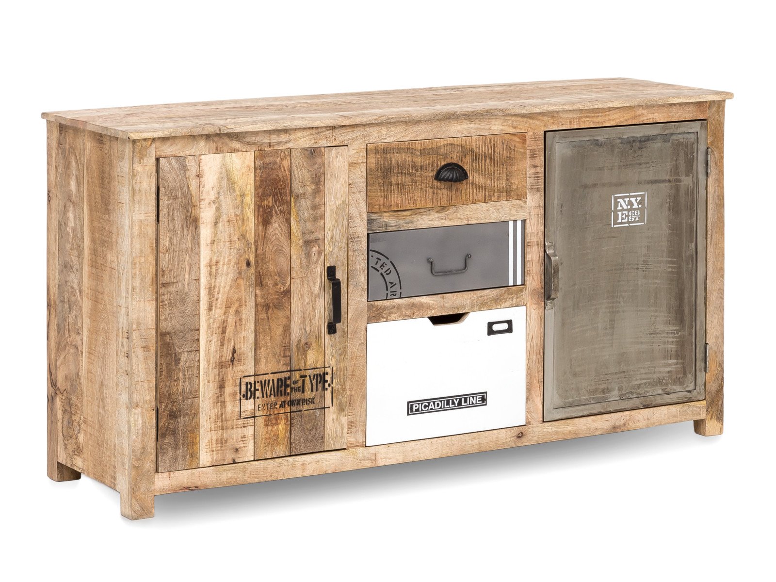 Sideboard Pune Sideboard Pune Holz - Mango 150x80x43 Schrägansicht