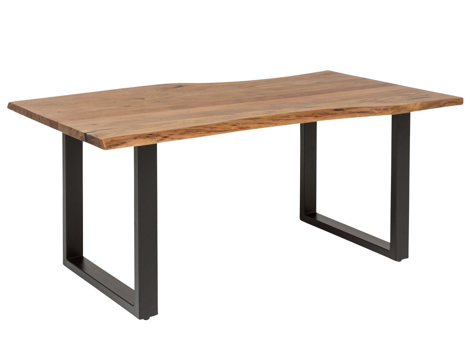 Esstisch Bullwer Akazie schwarz 200x100 cm Holz - Akazie 200x75x100 Schrägansicht