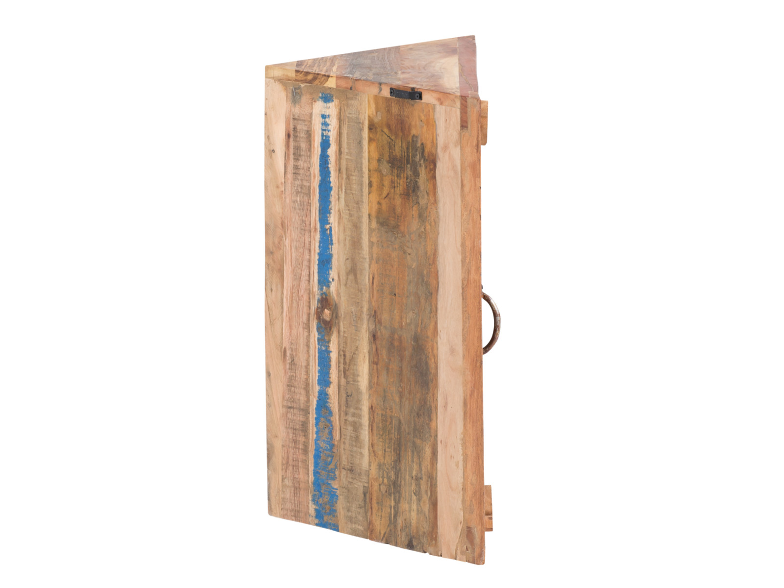 Eckhängeschrank Sumana, recyceltes Hartholz, lackiert, braun, 65×65×30 cm, 1 Tür rechts, Freisteller 45°-Ansicht