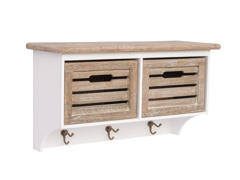 Wandregal Kansas aus hellem Holz an weißer Wand in Studibude, bestückt mit Büchern, Pflanze und Deko – minimalistisches Design