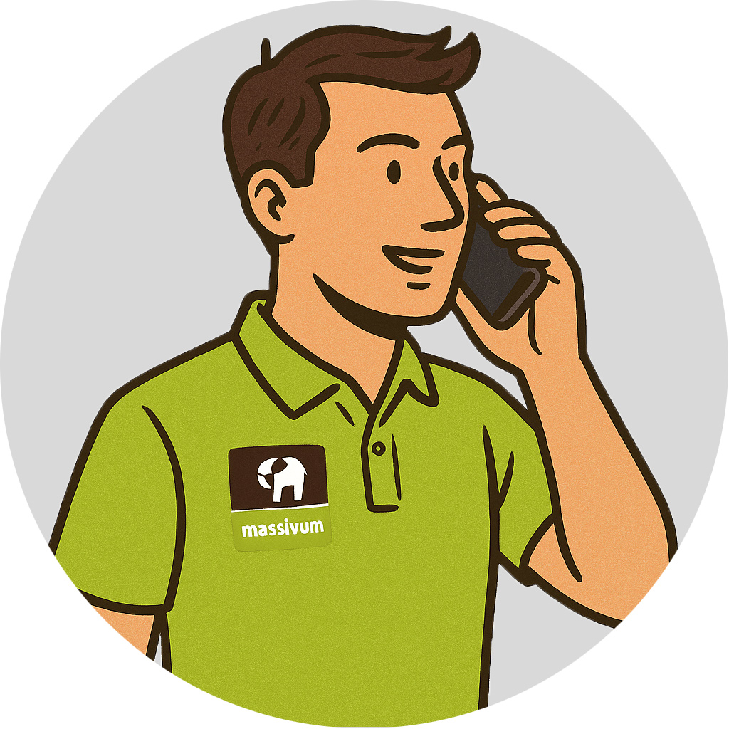 Massivum B2B Kontakt-Banner mit warmem Holz-Hintergrund – Kontaktseite für Geschäftskunden von Massivholzmöbeln