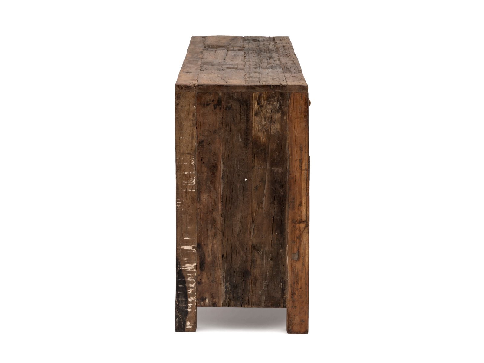 Sideboard Madurai II Holz - recyceltes Altholz 150x75x40 Seitenansicht