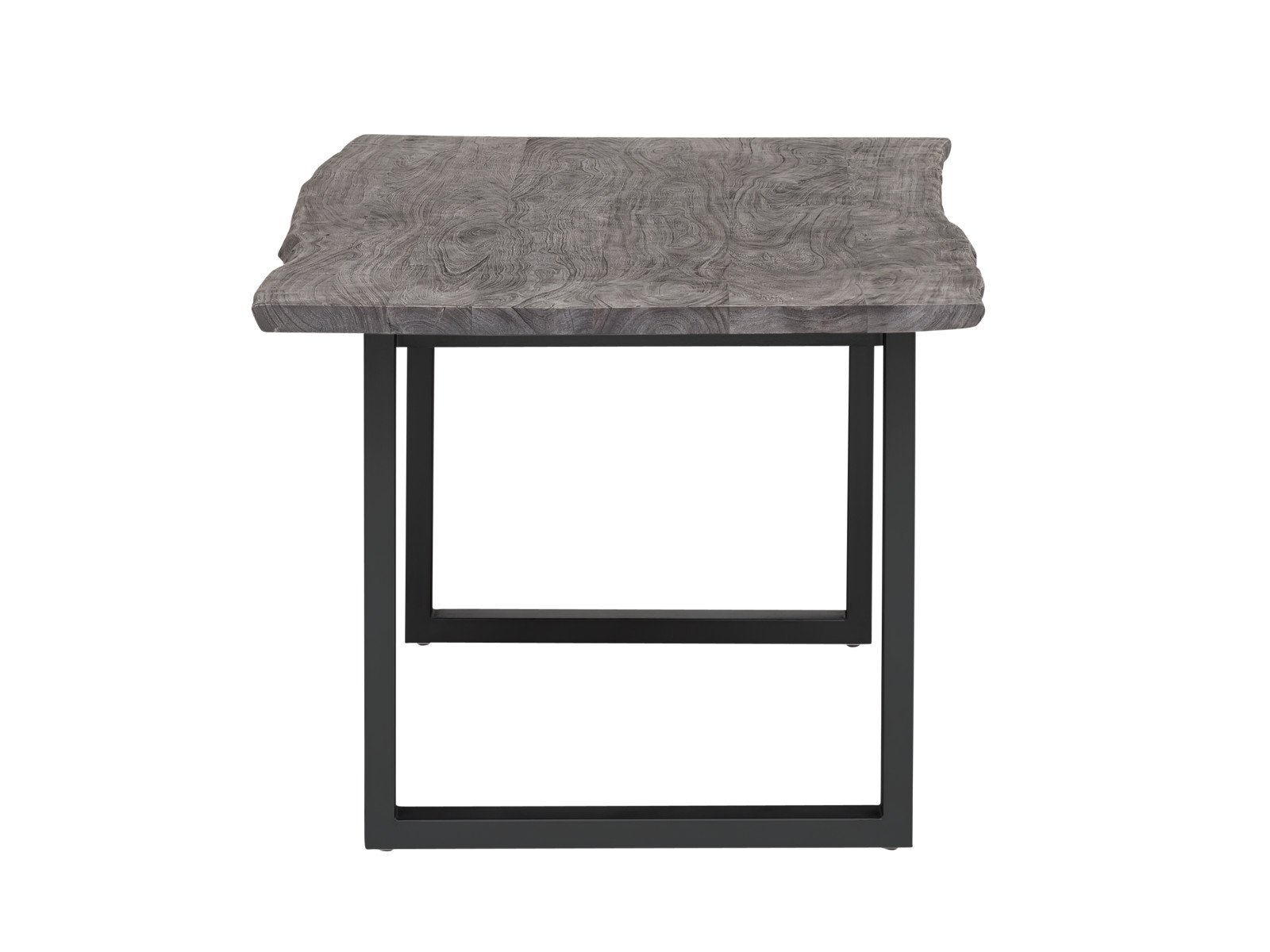 Esstisch Bullwer Grau schwarz 200x100 cm Holz - Akazie 200x75x100 Seitenansicht