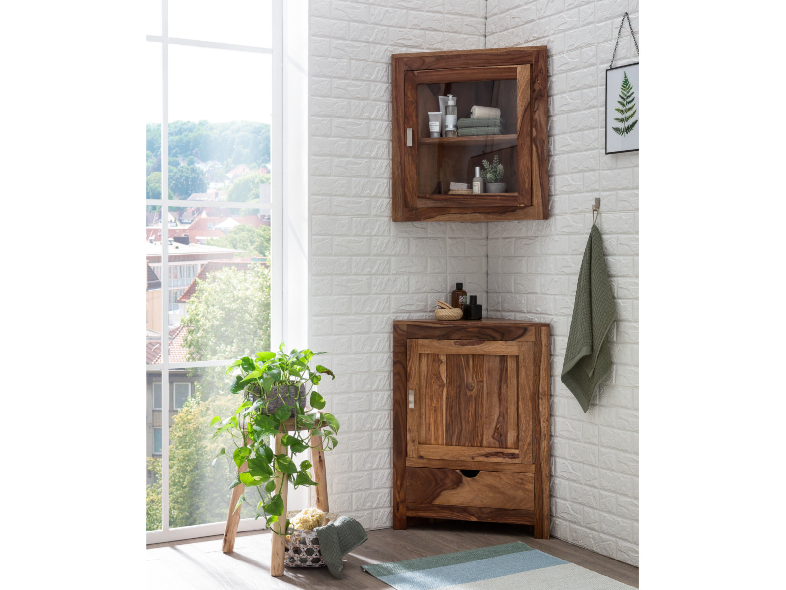 Badmöbel Eckschrank-Set Lagos 