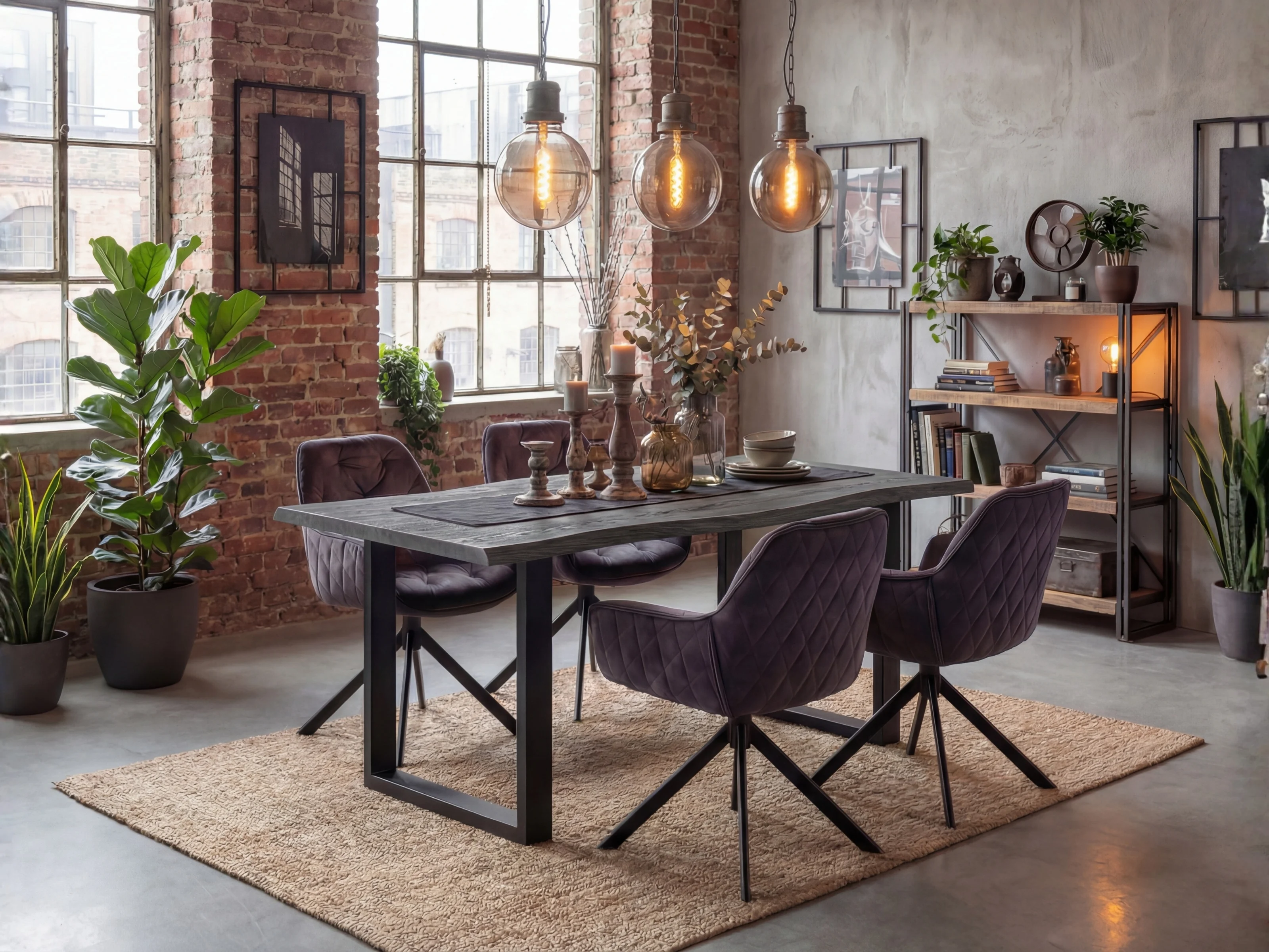 Modernes Wohnambiente mit Massivholzmöbeln, warmen Naturtönen und gemütlicher Stimmung; stilvolle Deko und harmonische Raumgestaltung