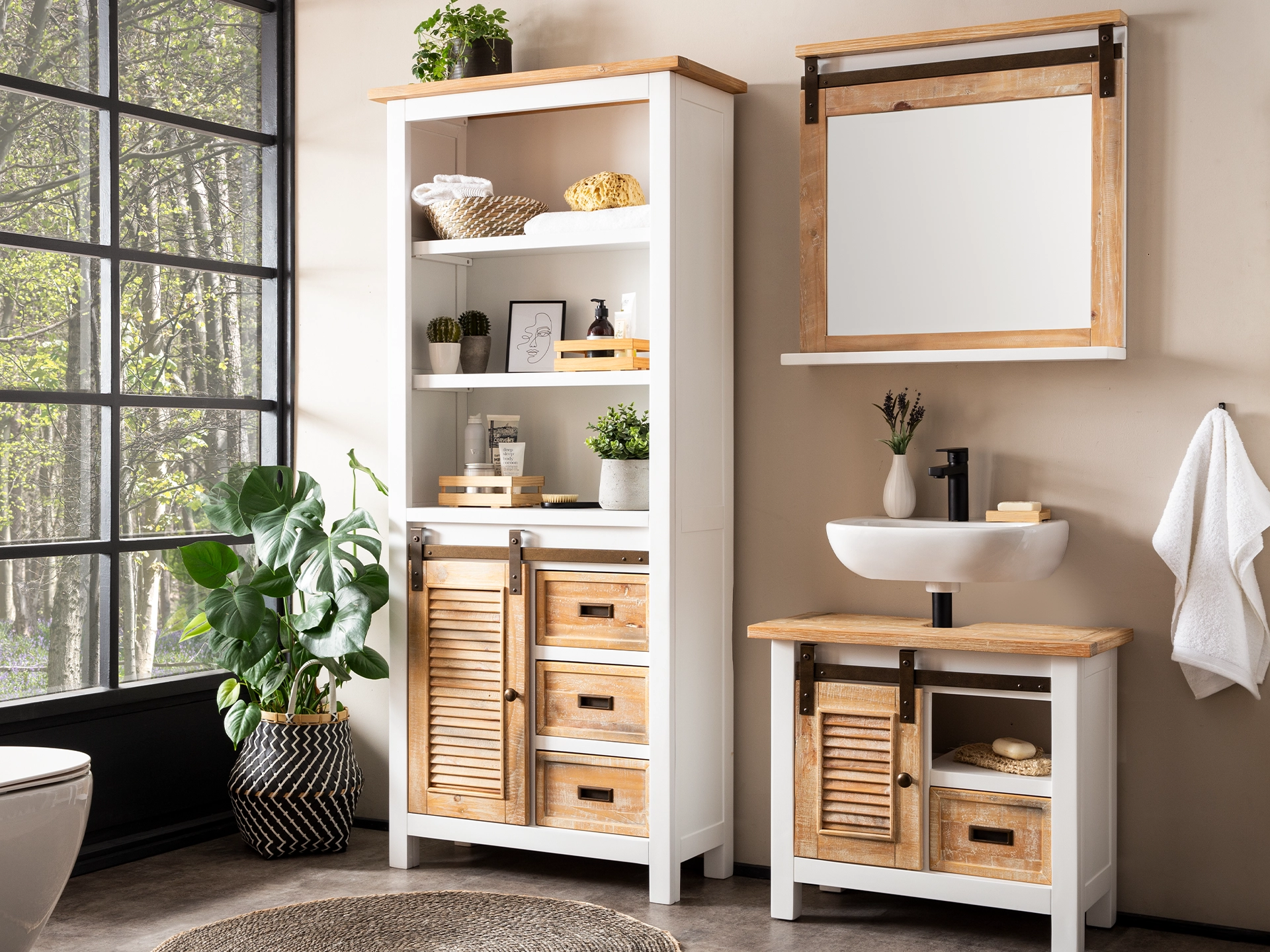 Capera A7 Möbel in wohnlicher Ambiente – modernes Design mit hellem Holz und natürlicher Farbgebung