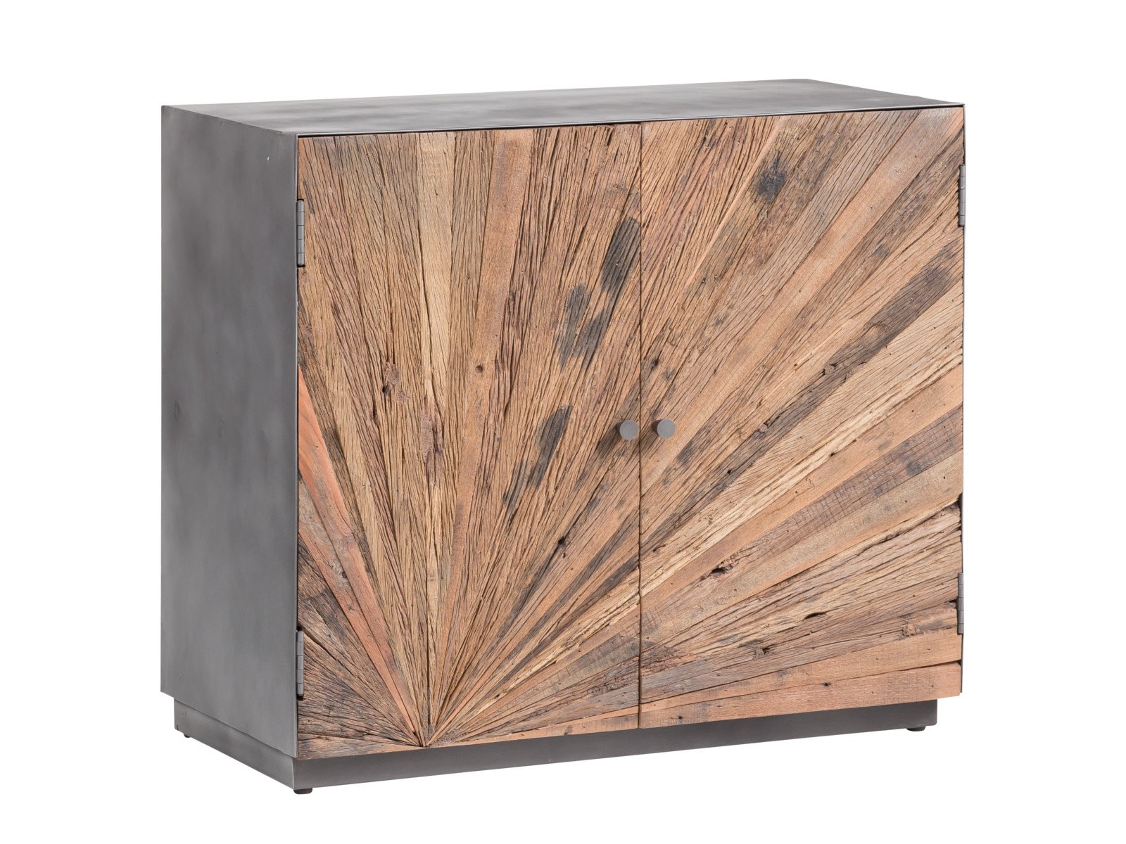 Kommode Derby Kommode Derby Metall - Altholz 90x80x45 Schrägansicht