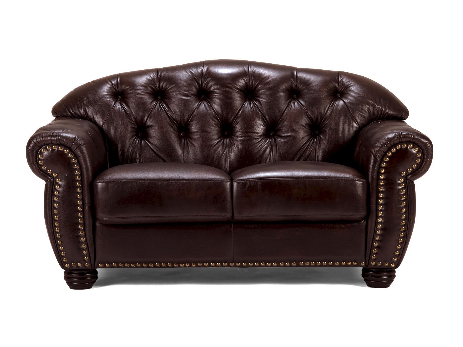 Sofa Chesterfield Hereford Echtleder antik-braun 2-Sitzer
