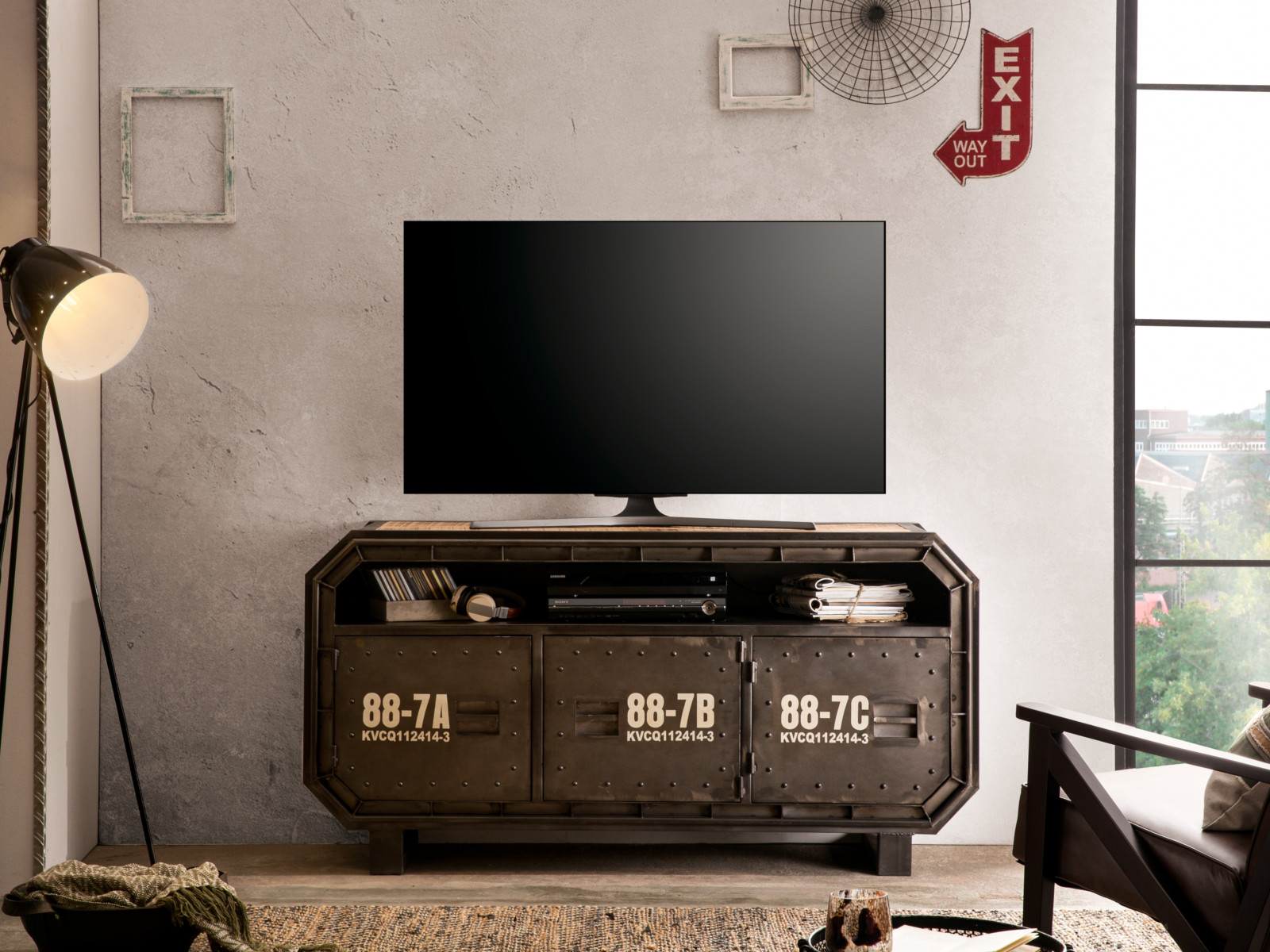 TV-Bank Barkley Metall 160x81x48 Ambiente