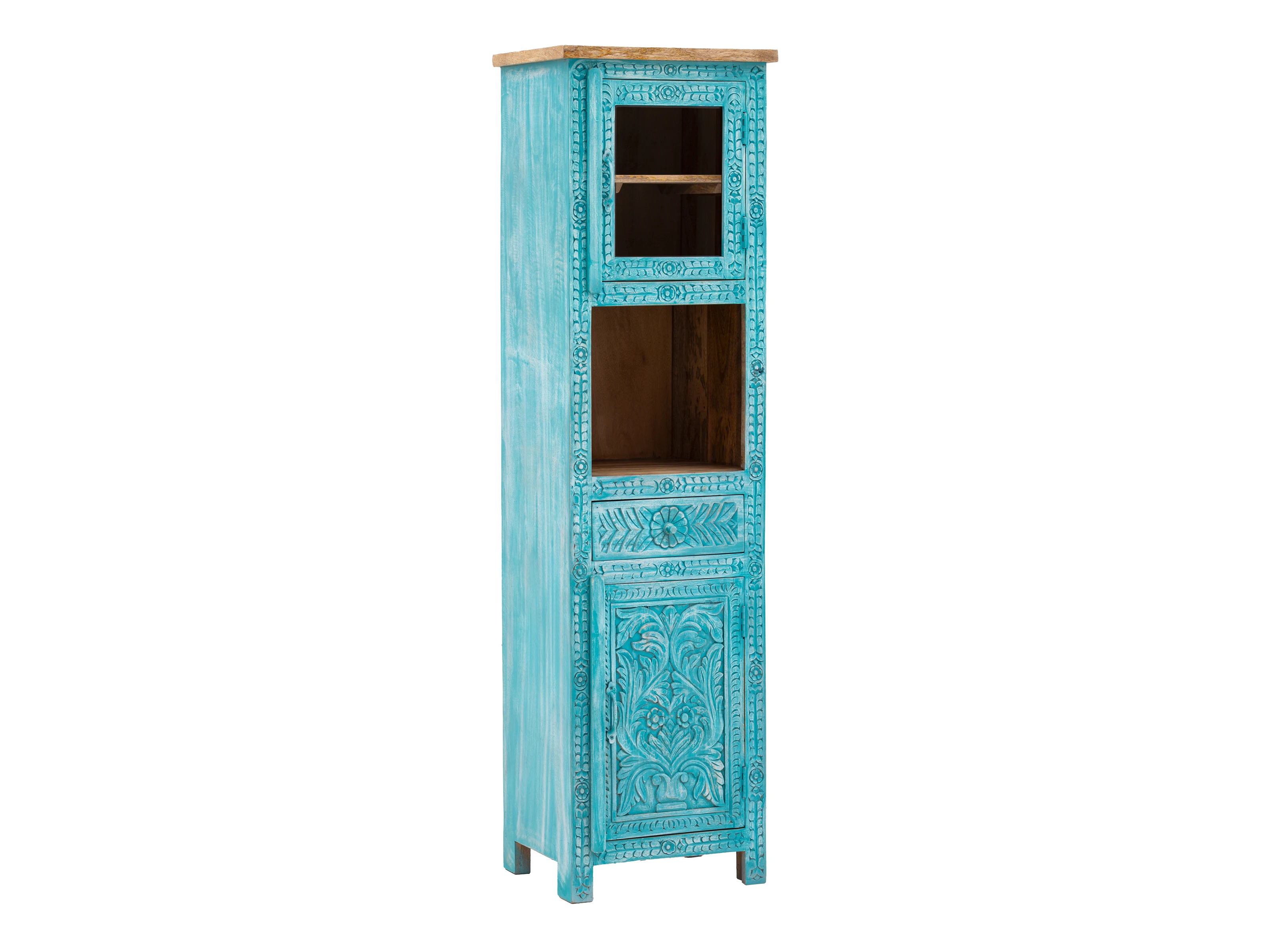 Hochschrank Santa Cruz blau Badset Santa Cruz blau 3-teilig