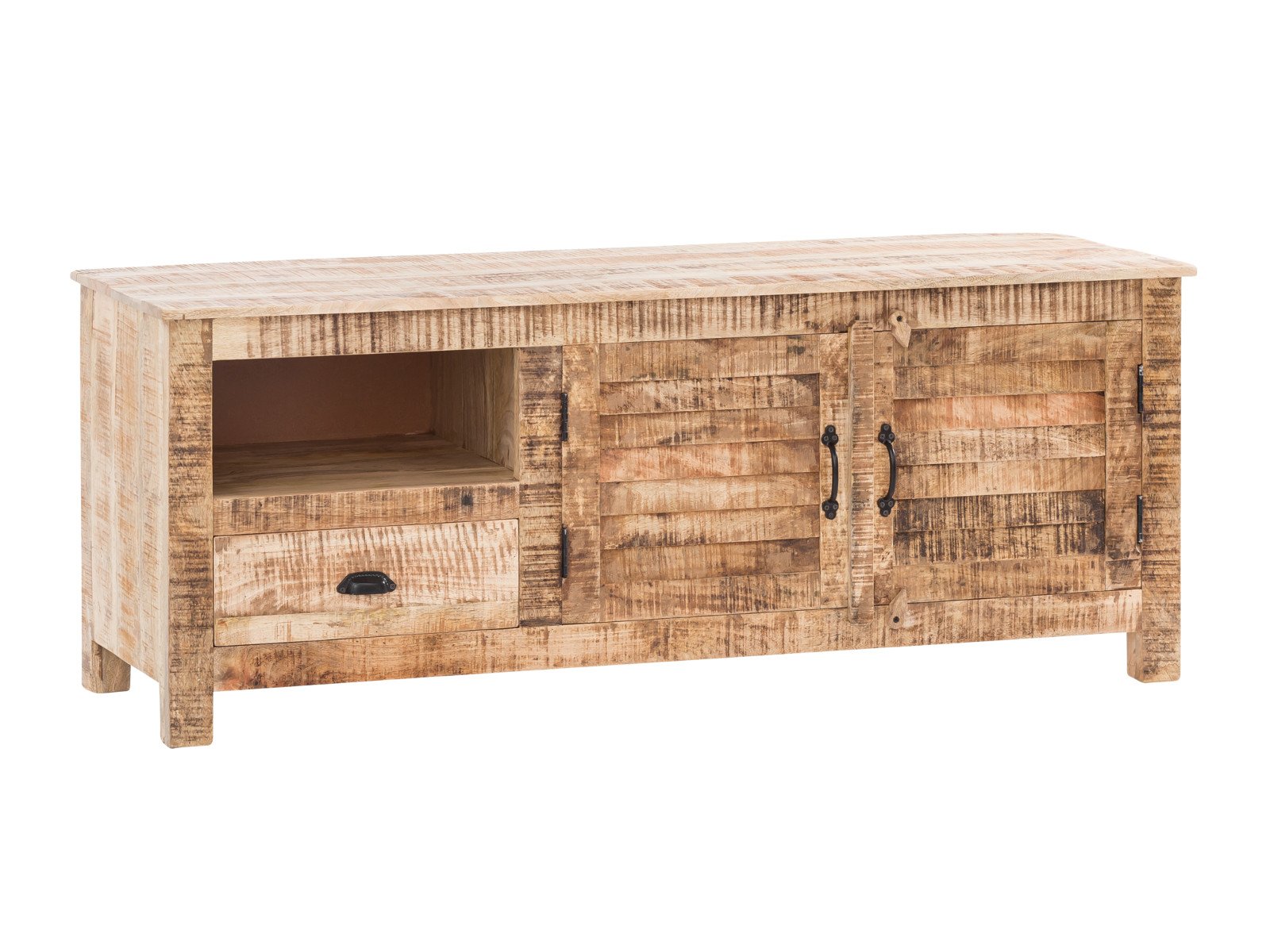 TV-Bank Caribou TV-Bank Caribou Holz - Mango 150x60x50 Schrägansicht