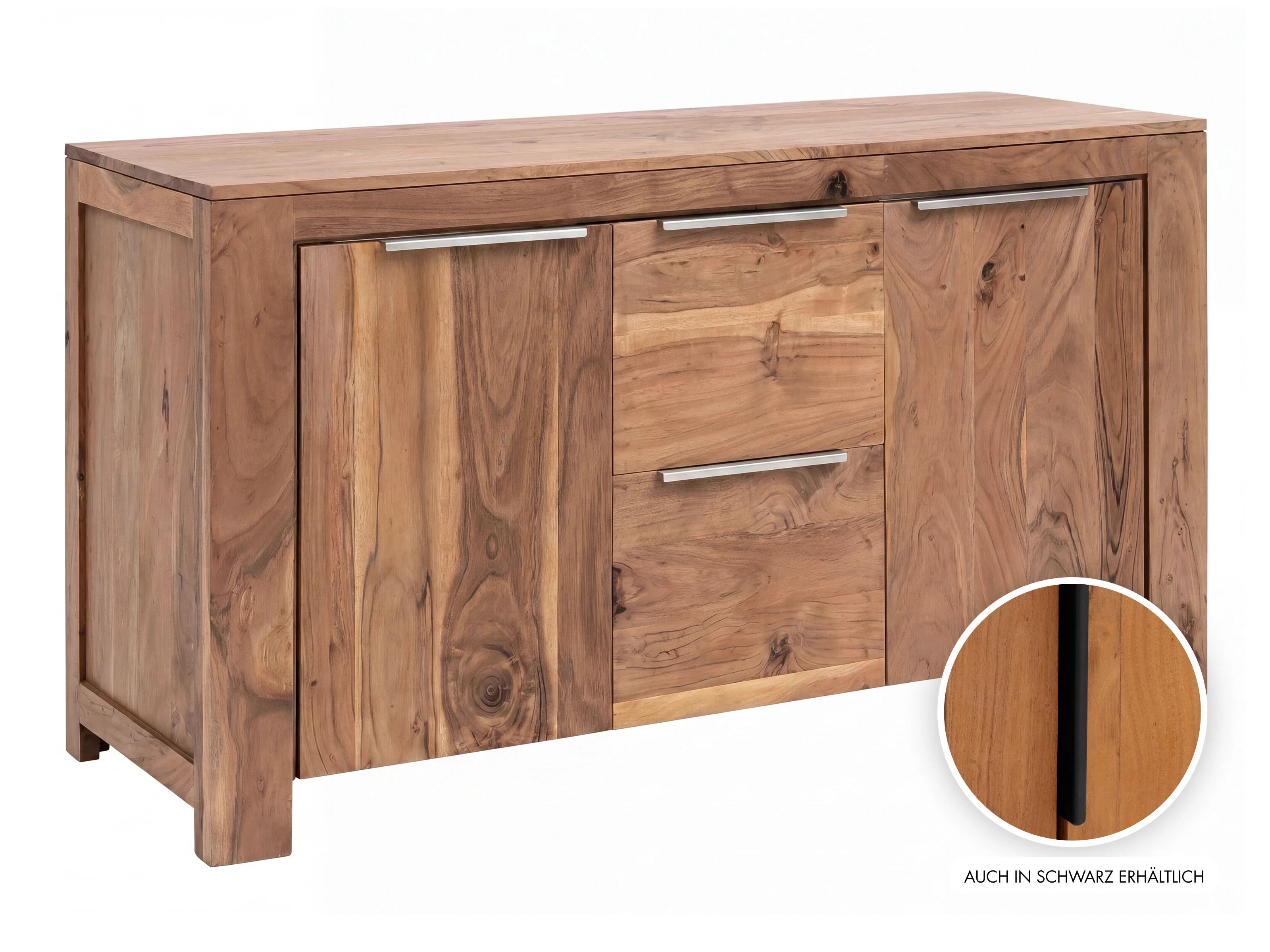 Waschtisch Osbon Akazie - Metallgriffe Silber