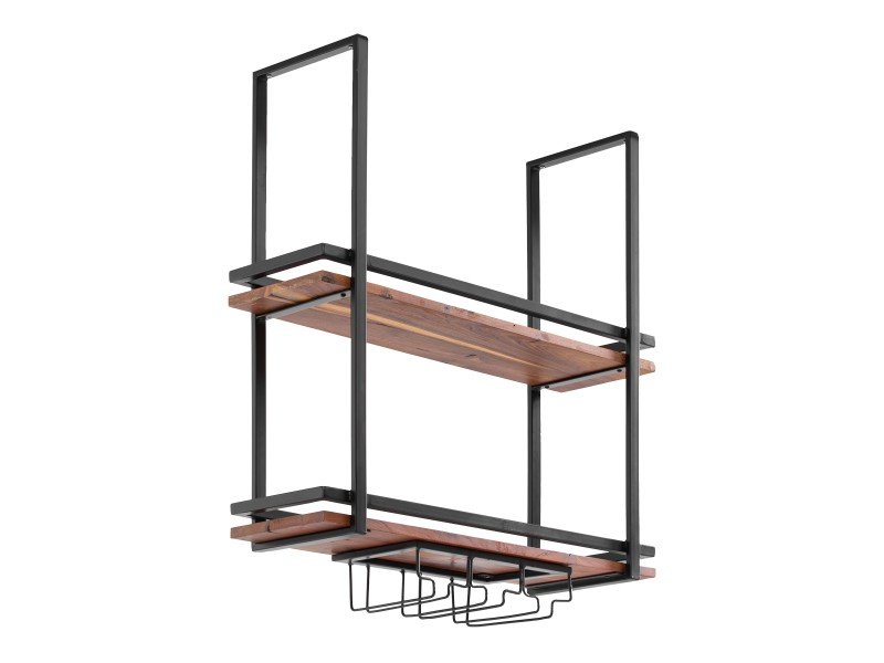 Langes Aro-Wandregal aus hellem Holz im skandinavischen Ambiente mit Pflanzen, Büchern und minimalistischer Wohnzimmerdeko.