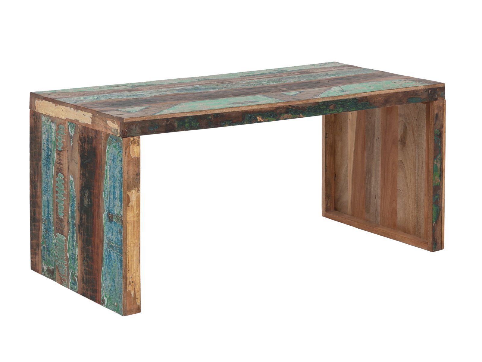 Schreibtisch Hankey  Schreibtisch Hankey Holz - recyceltes Hartholz 160x75x70 Schrägansicht