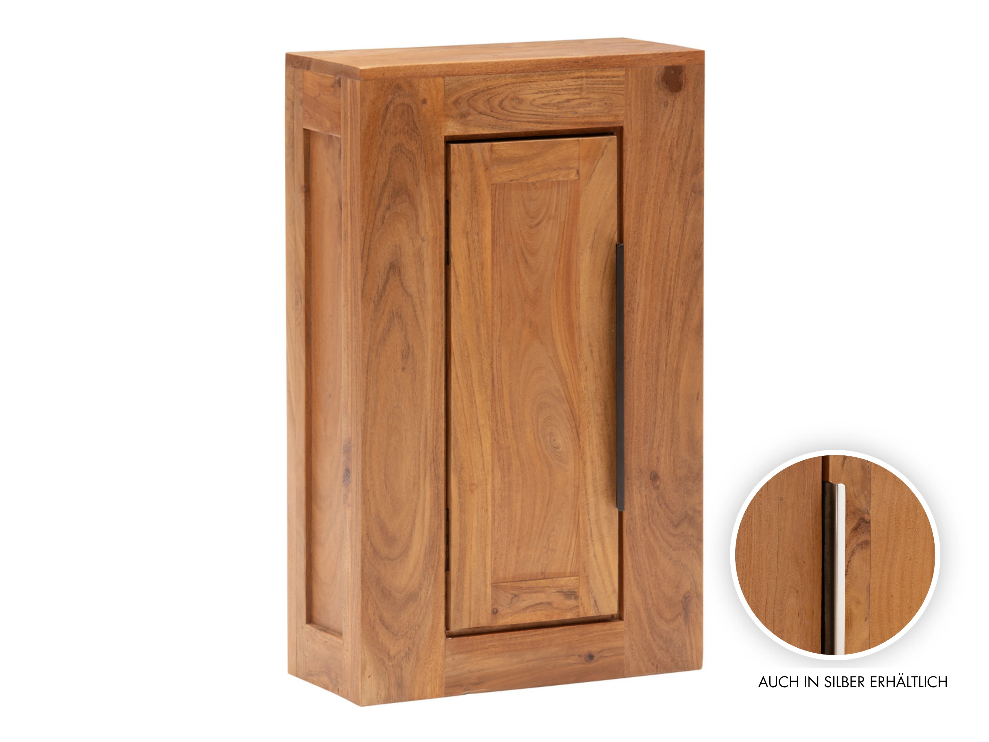 Hängeschrank Osbon Akazie - Metallgriffe Schwarz