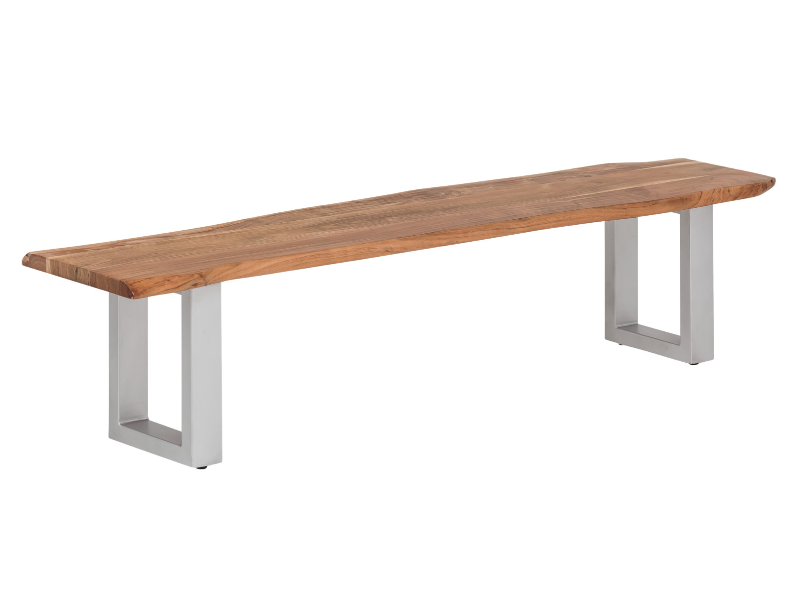 Holzbank Bullwer Akazie silberfarben Holzbank Bullwer Akazie silberfarben 190x40 Holz - Akazie 190x45x40 Schrägansicht