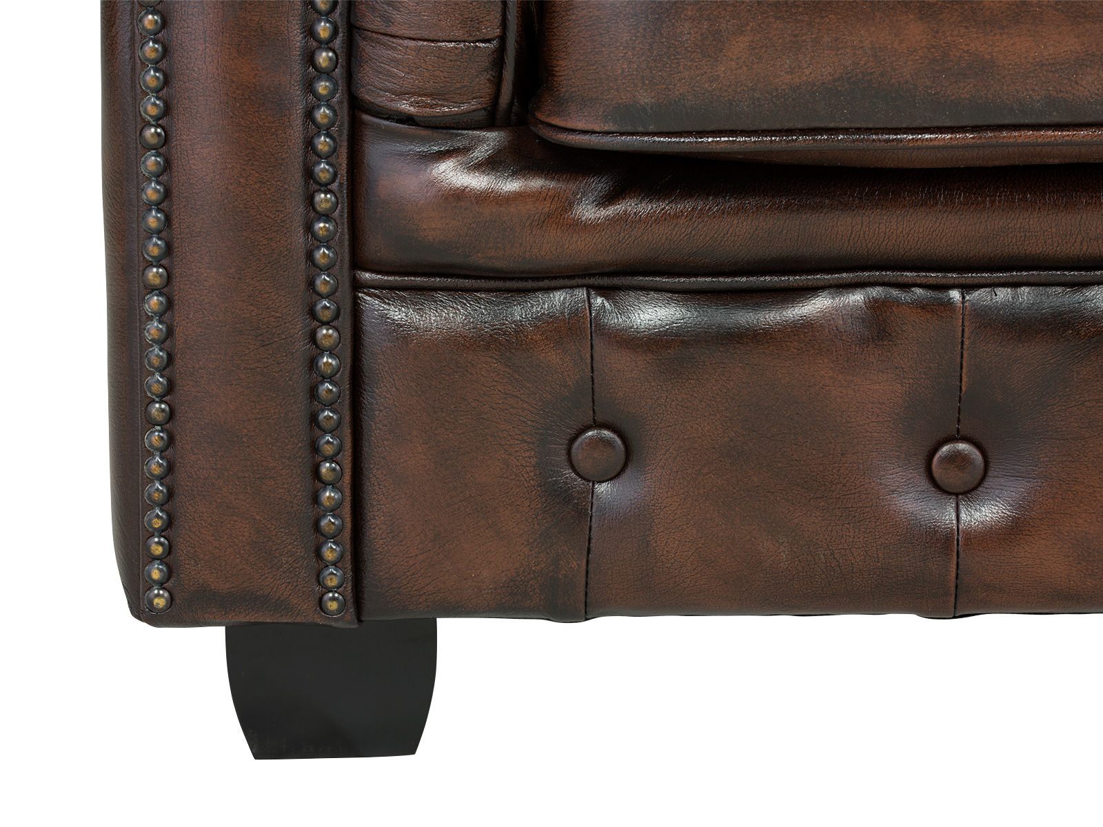 Ecksofa Chesterfield III braun Echtleder 294x74x294 Detailbild 2