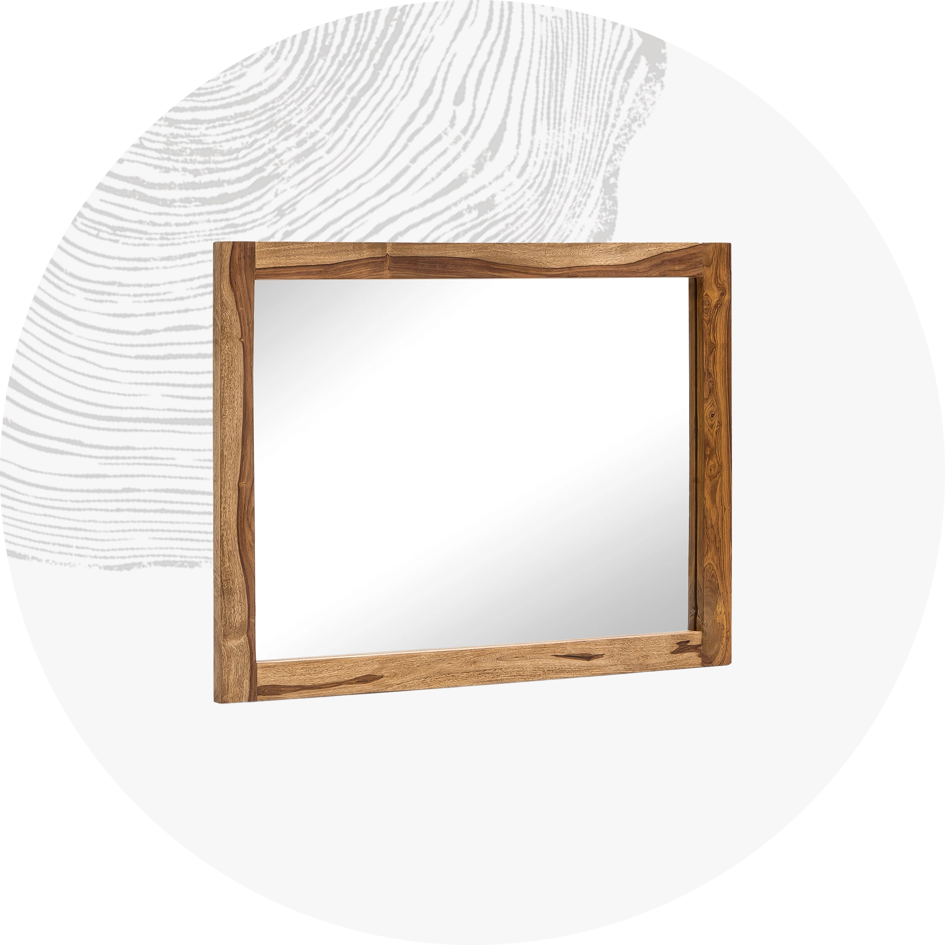 Woodkings Wandspiegel mit natürlichem Holzrahmen, schlichtes modernes Design für Flur, Bad oder Wohnzimmer