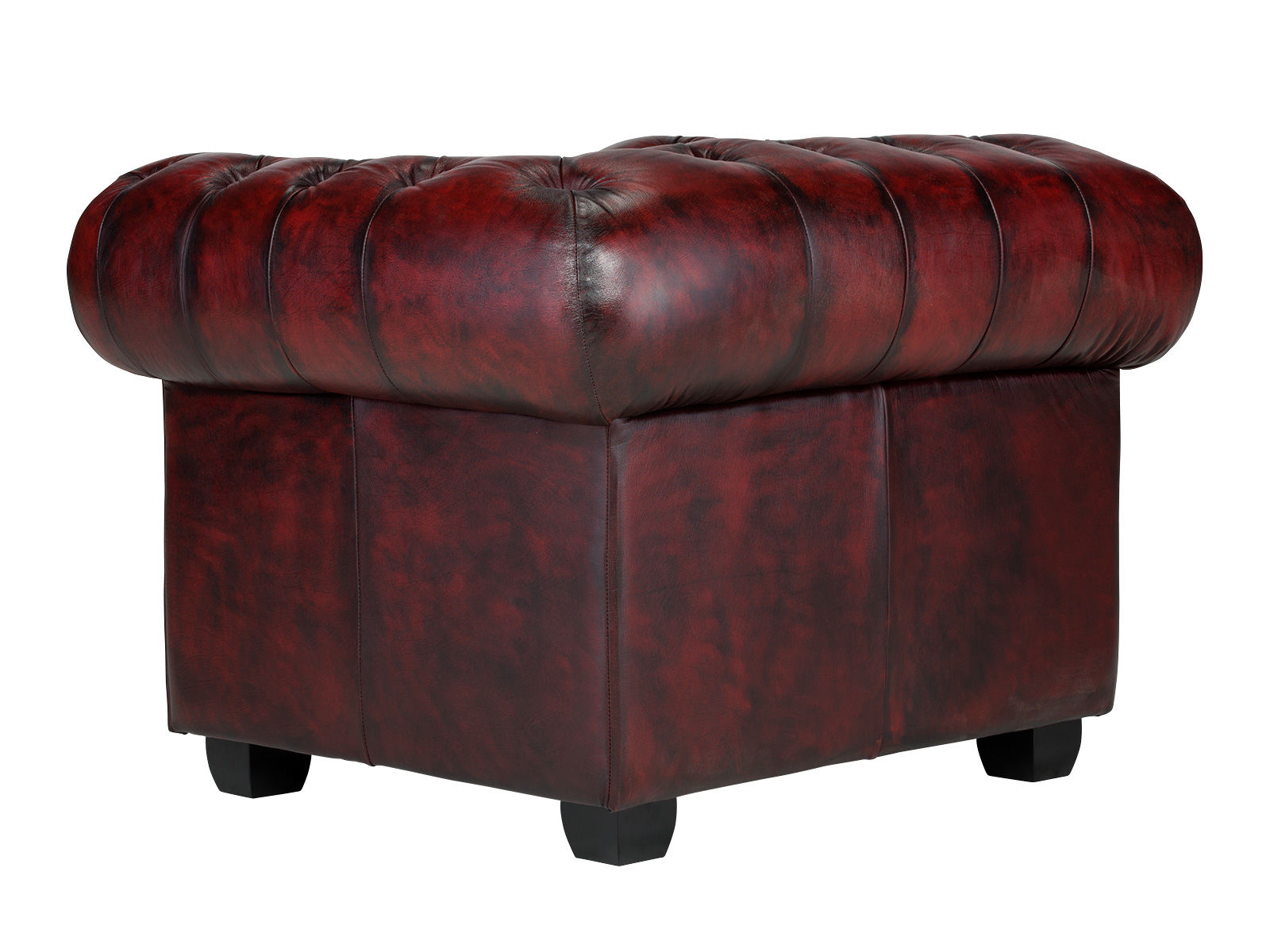 Sessel Chesterfield Big Echtleder rot 112x79x98 Rückansicht