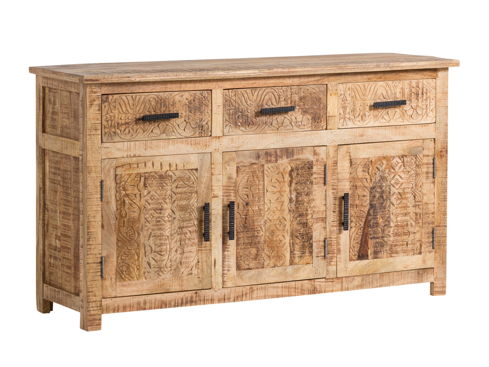 Sideboard Mumbai Holz - Mango 140x80x42 Schrägansicht