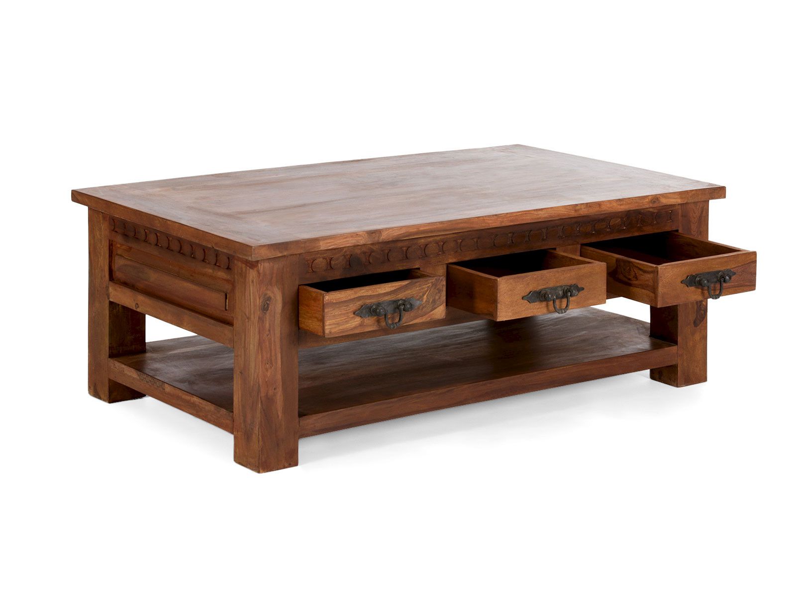 Couchtisch Merlow aus Akazie 120x70 cm mit Schubladen