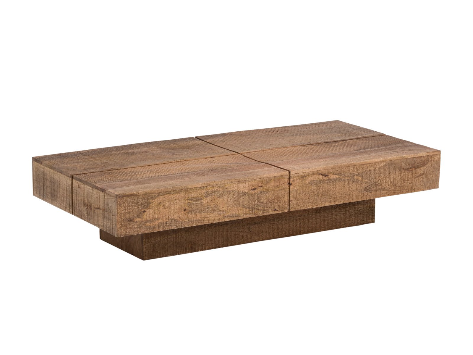 Couchtisch Amberley Mango 140x70 cm Holz - Mango 140x30x70 Schrägansicht