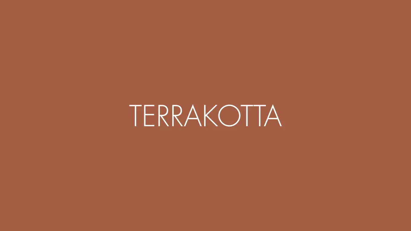 Farbkarte in Terrakotta als kräftiger Warmton für Textilien, Keramik und Wohnaccessoires im Boho-Look
